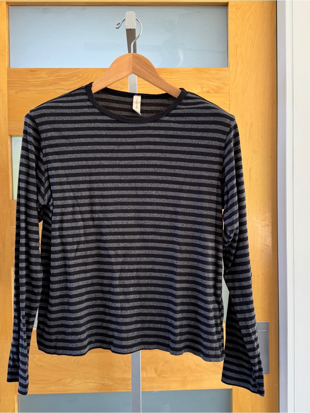 Black & Gray Striped Long Sleeve Shirt